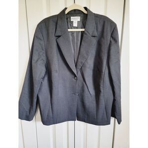 Pendleton 22W Vintage Y2K Wool Women's Blazer Jacket‎ Tweed Gray Boxy
